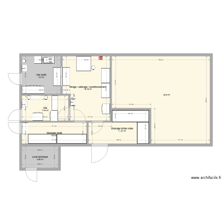 aménagements centre de conditionnement. Plan de 0 pièce et 0 m2