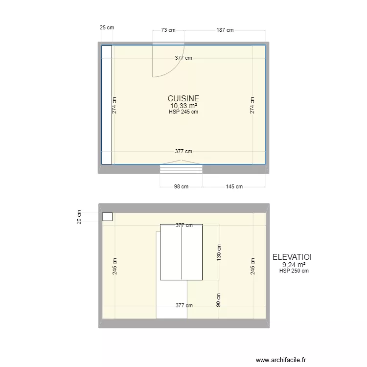 CUISINE COLBERT. Plan de 