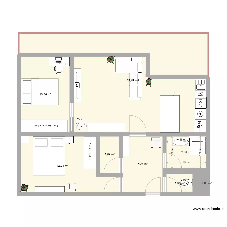 Yvette meublé. Plan de Yvette meublé. Plan de