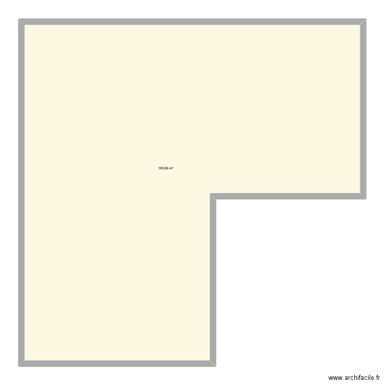 Forme L. Plan de 1 pièce et 191 m2