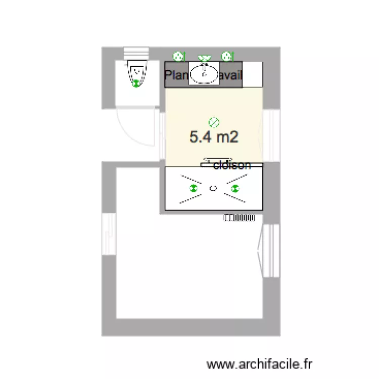 Salle de bains. Plan de 