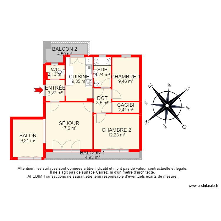 BI 15165 - . Plan de 16 pièces et 88 m2