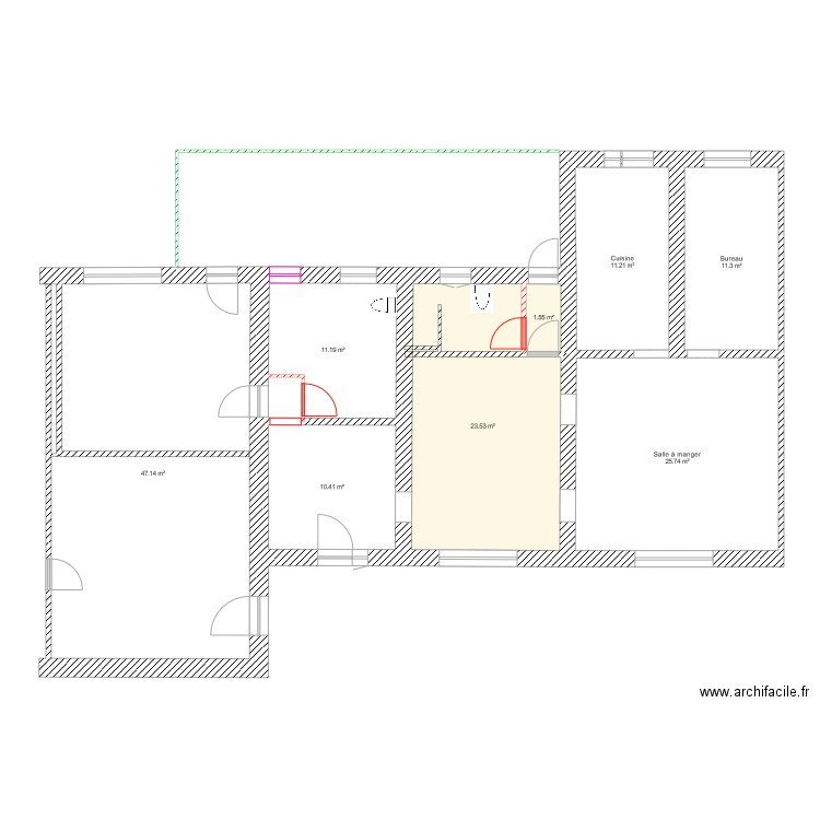 Maison Peissant Rez modifications. Plan de 0 pièce et 0 m2