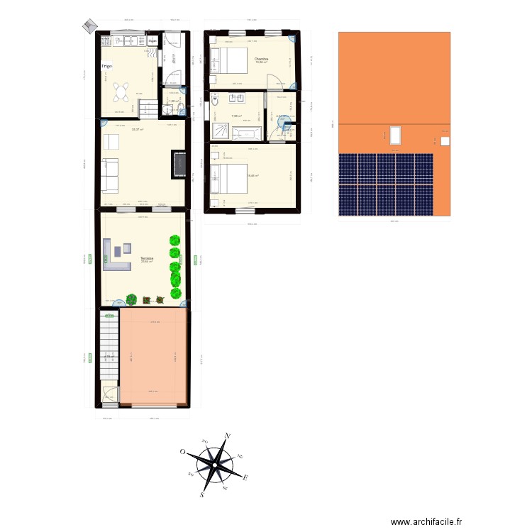 PUYMAURIN. Plan de 8 pièces et 108 m2