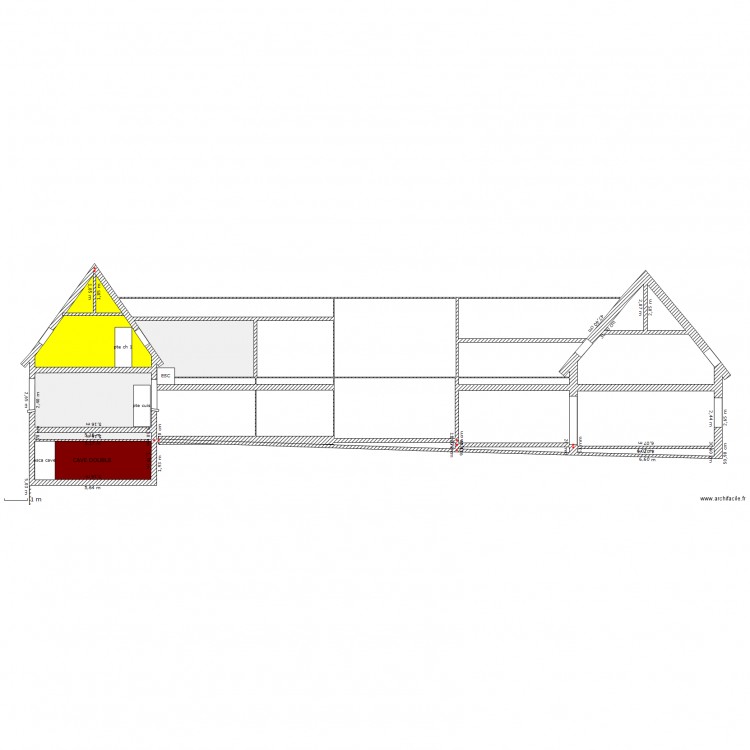 coupe cote droit. Plan de 0 pièce et 0 m2
