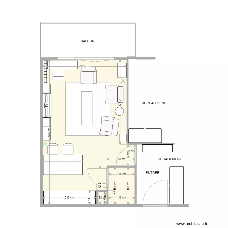 NOTRE SEJOUR (2 FT). Plan de 