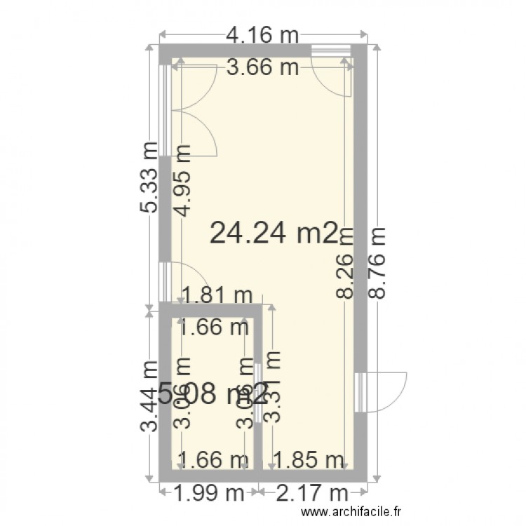 Hall 2. Plan de 0 pièce et 0 m2