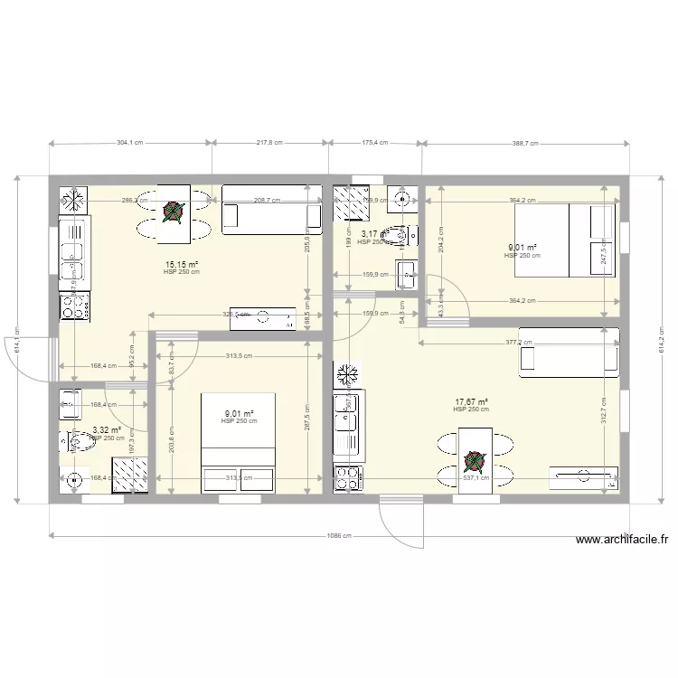 appart T. Plan de 