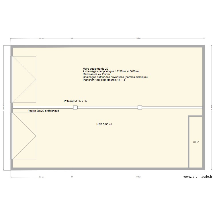 comus existant. Plan de 0 pièce et 0 m2