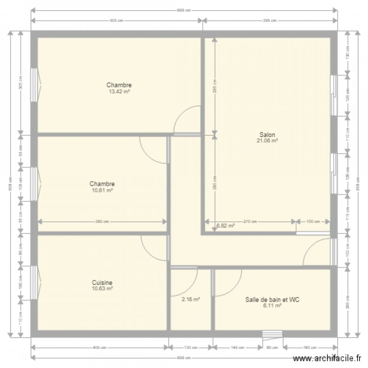 plan maison 80m2. Plan de 0 pièce et 0 m2