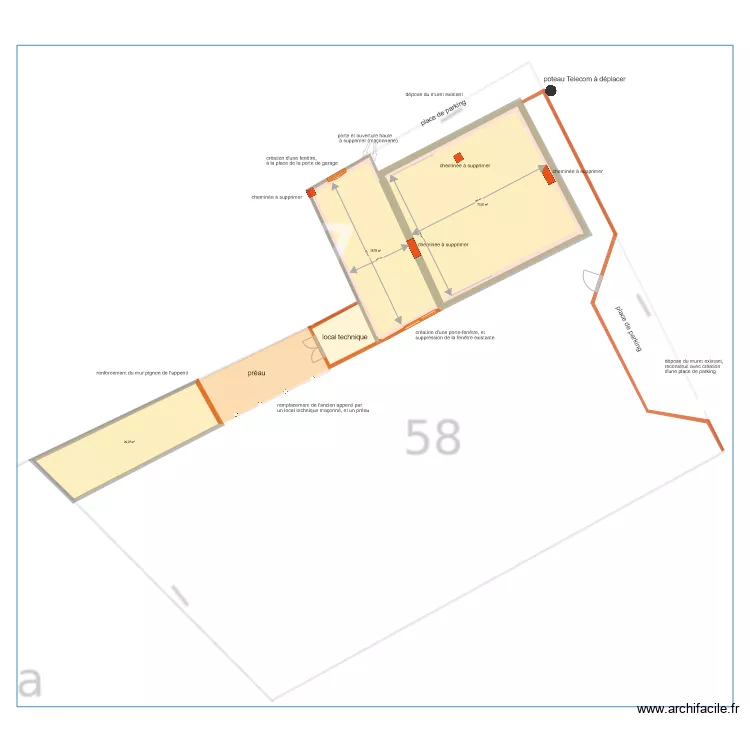 projet ma&ccedil;onnerie. Plan de 