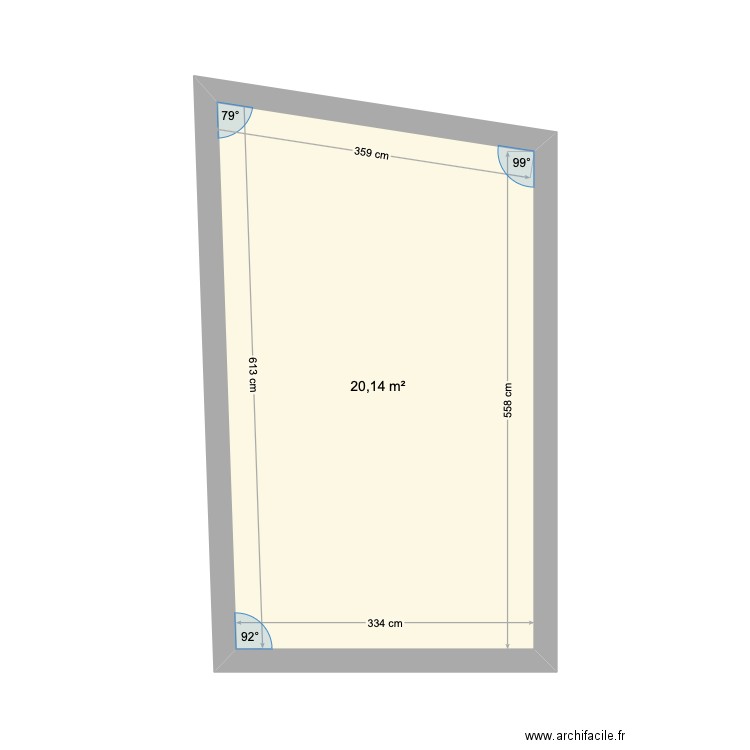 FARAGONI. Plan de 1 pièce et 20 m2