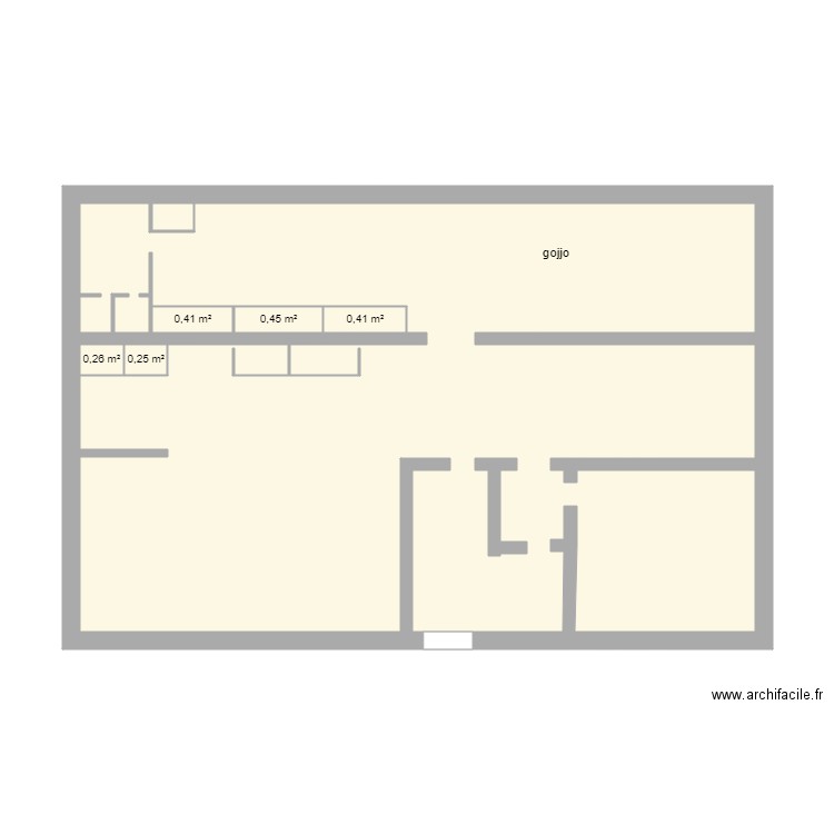Plan des cuisines EPHAD stage 1. Plan de 6 pièces et 55 m2
