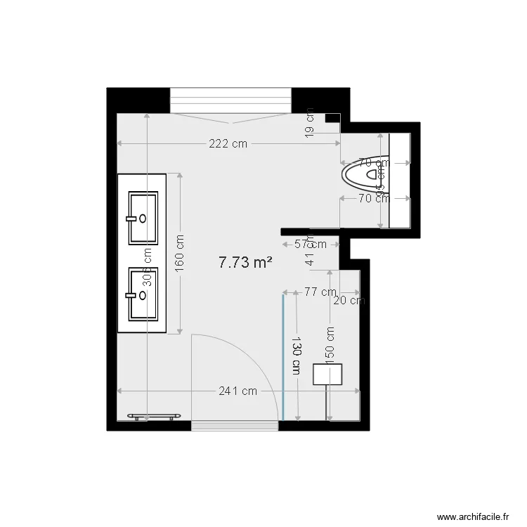 SDB 1 appartement LEVEN. Plan de 