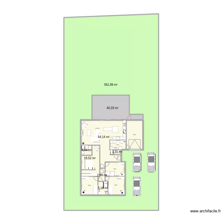 Maison en long 2. Plan de 13  et 961 m²