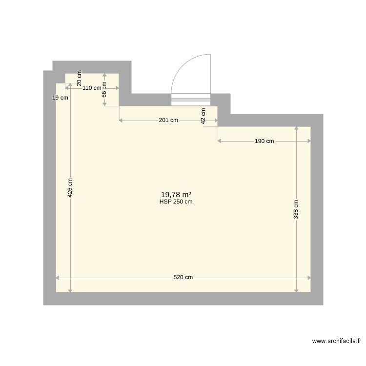 chambre parent. Plan de 1 pièce et 20 m2