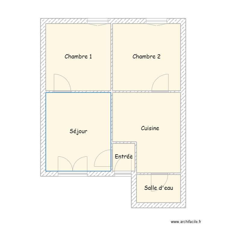 E220303. Plan de 6 pièces et 48 m2