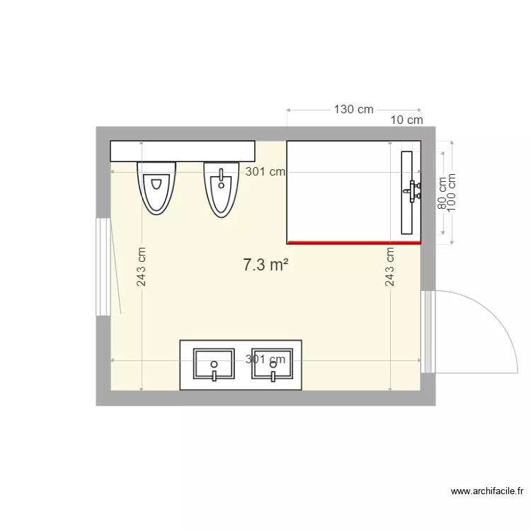 Paulo Asa 1 &eacute;tage . Plan de 