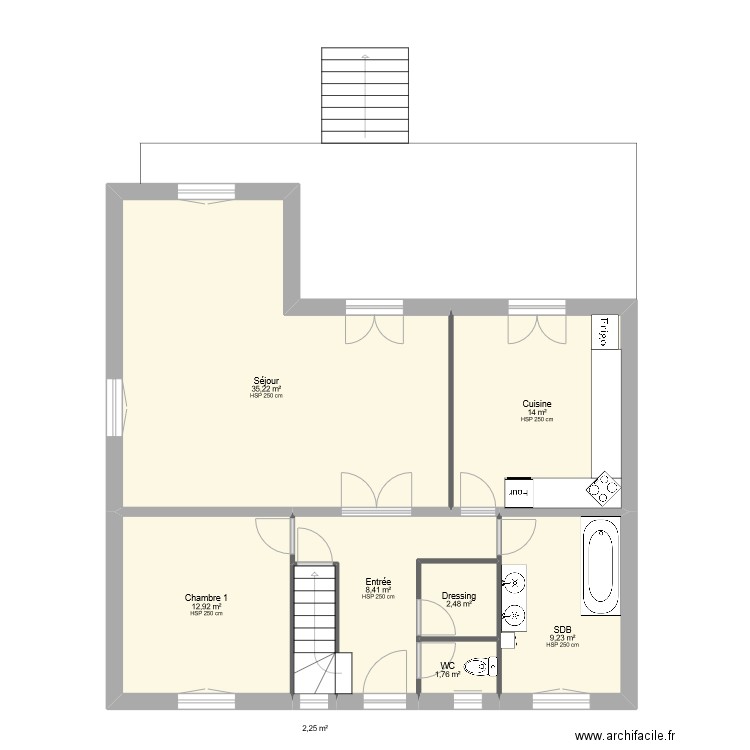 RIMBERT 1. Plan de 8 pièces et 86 m2