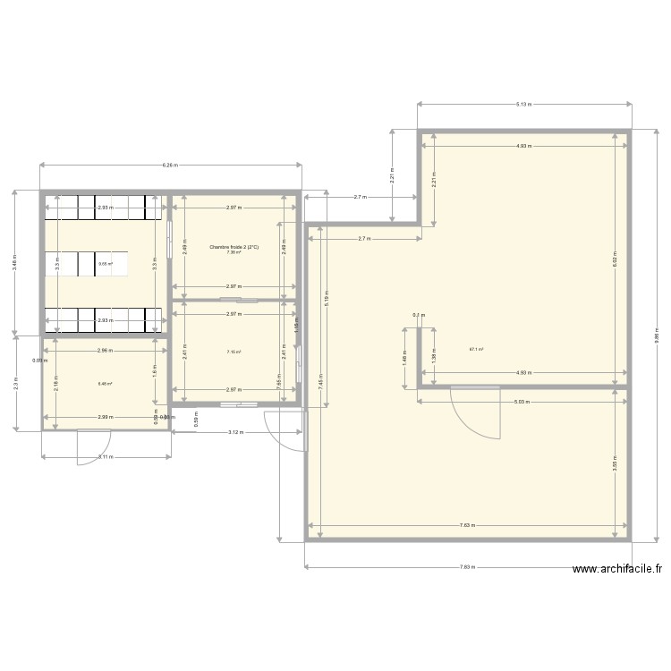 plan chambre froide et cuisine . Plan de 0 pièce et 0 m2