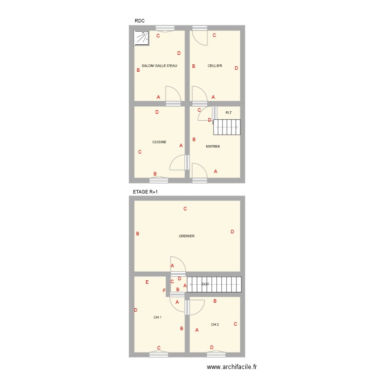 PAGENOT 2. Plan de 9 pièces et 80 m2