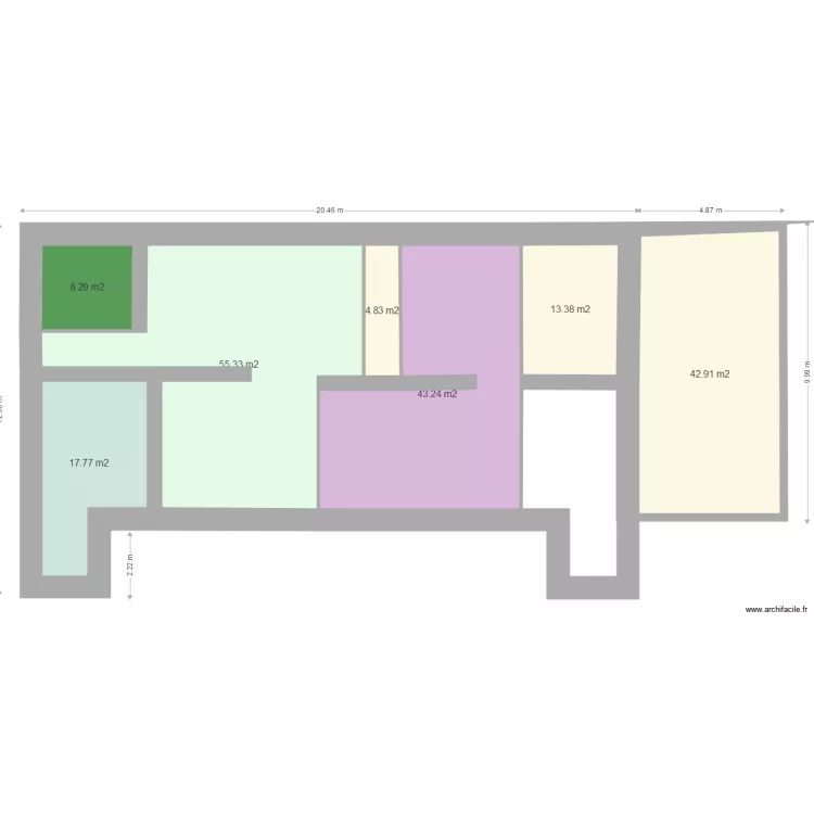 cotation exterieure . Plan de 