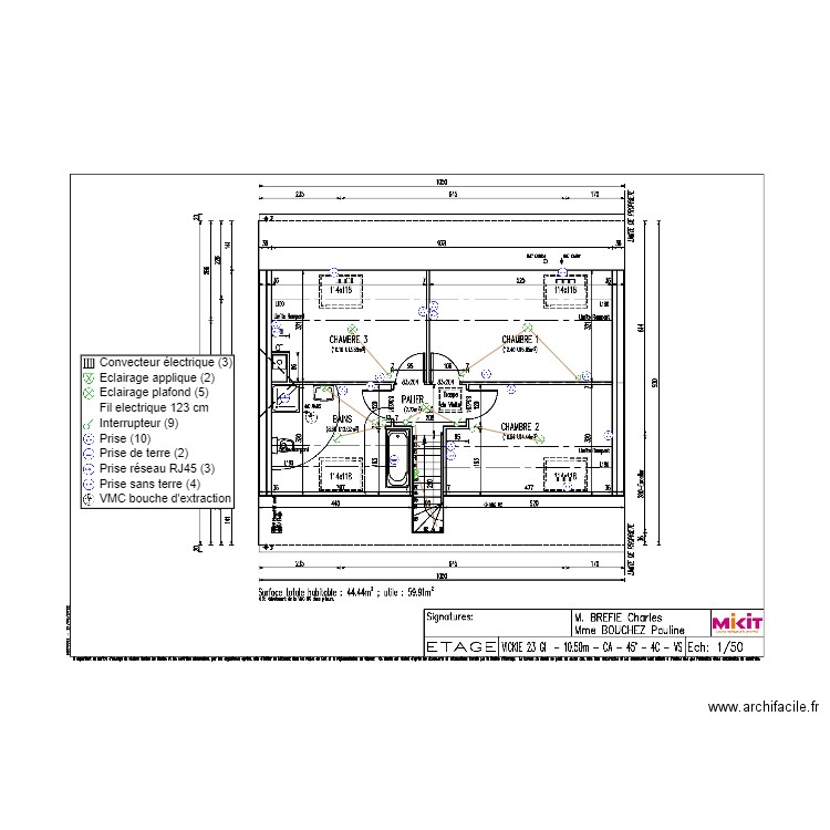 BREFFIE ETAGE ELEC. Plan de 0 pièce et 0 m2