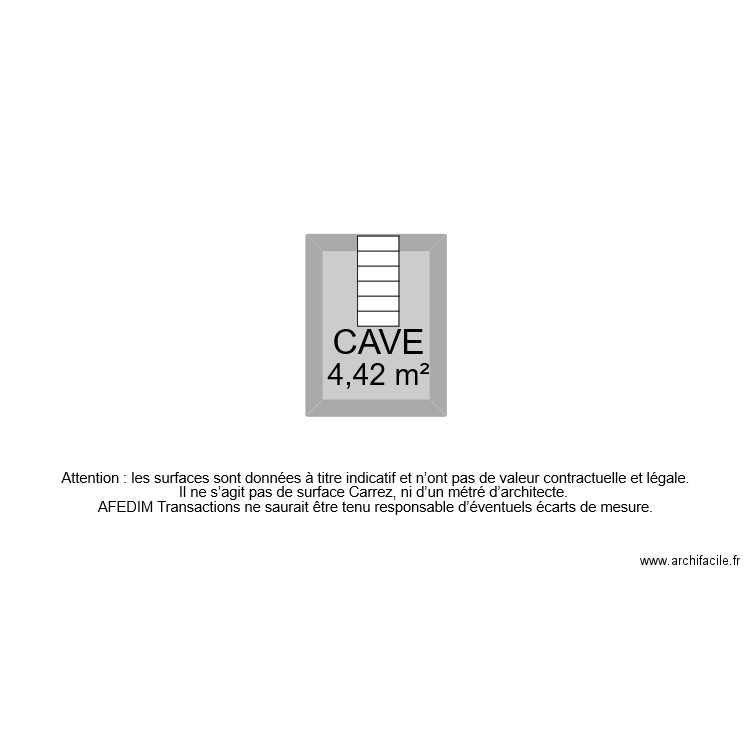 BI 8239 CAVE . Plan de 1 pièce et 4 m2