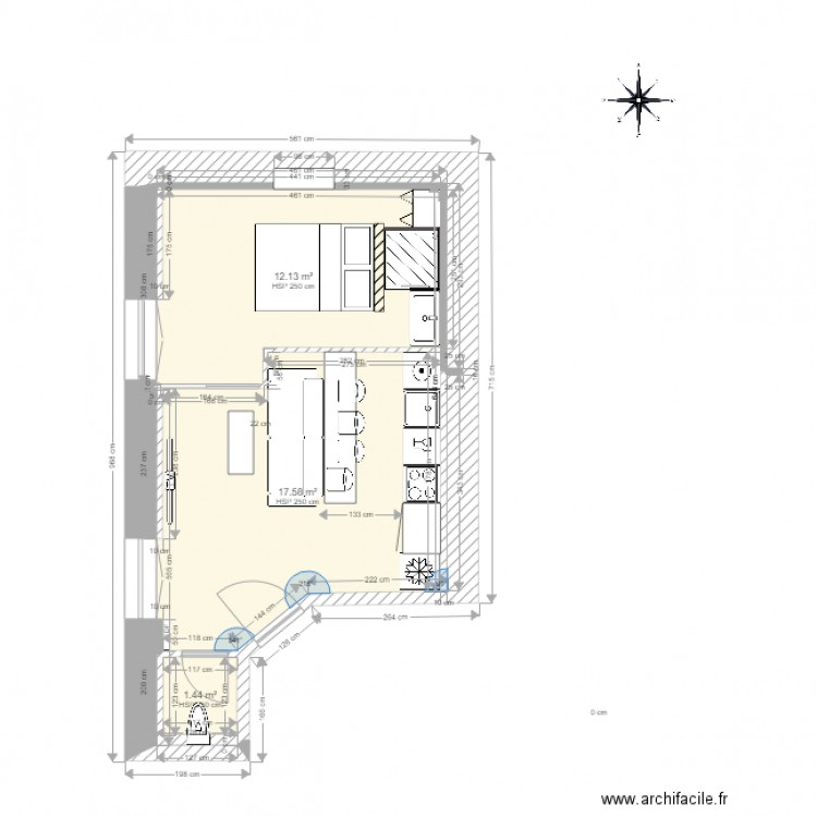 Aménagement appt location. Plan de 0 pièce et 0 m2