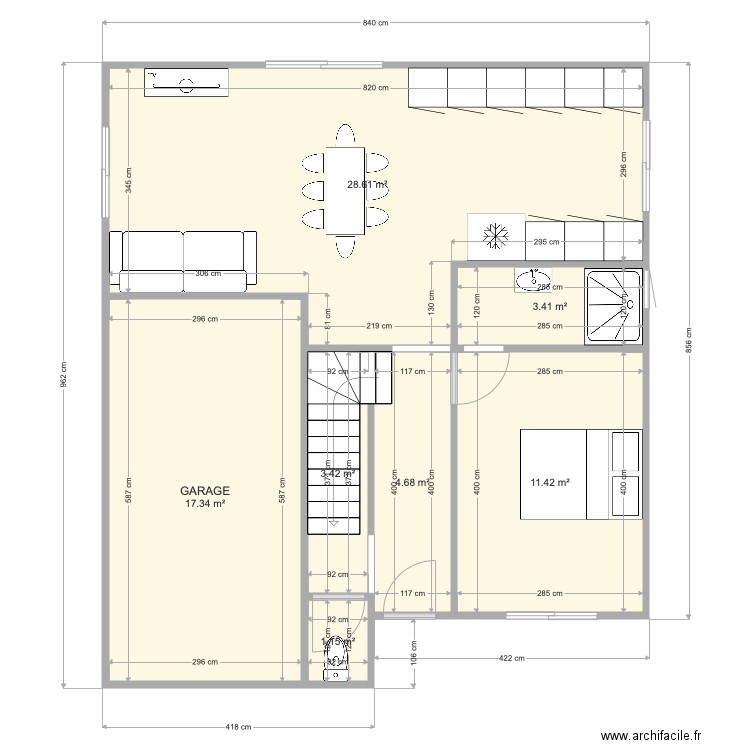 rdc st cyp avec chambre et sdb. Plan de 0 pièce et 0 m2