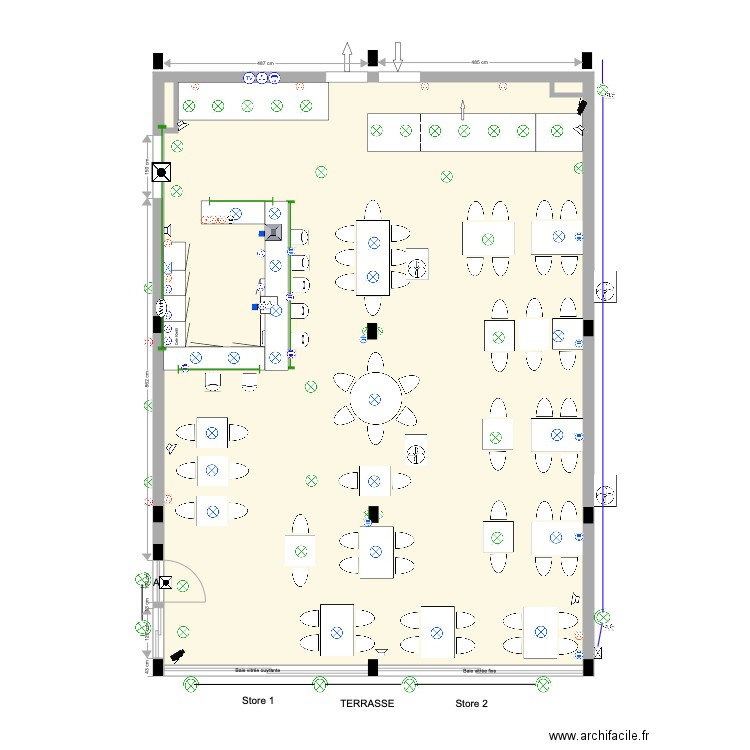 Salle resto Ivato  du 27 02 21 bar carré. Plan de 0 pièce et 0 m2