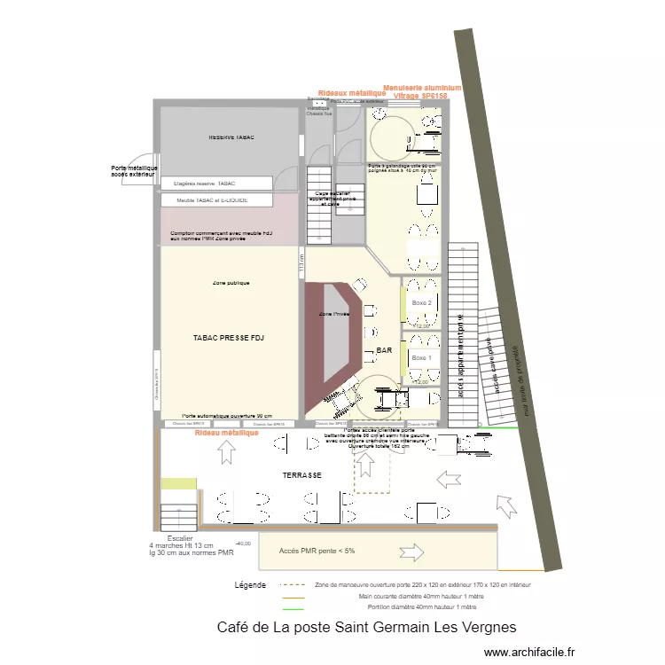 Rideaux et Menuiserie. Plan de 