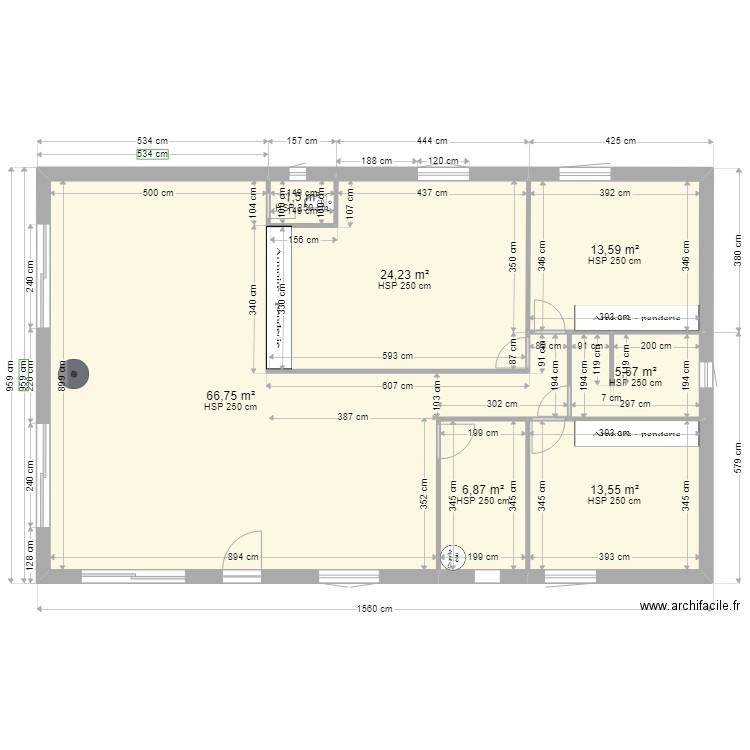 plan de masse 1. Plan de 7 pièces et 132 m2