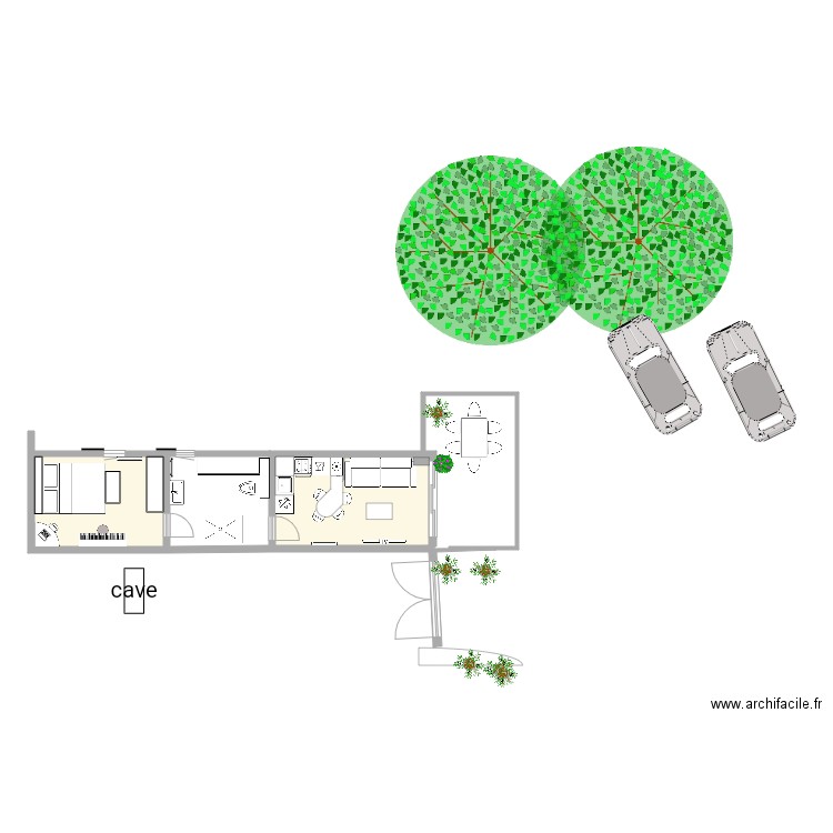 Extension bis avec cuisine. Plan de 0 pièce et 0 m2