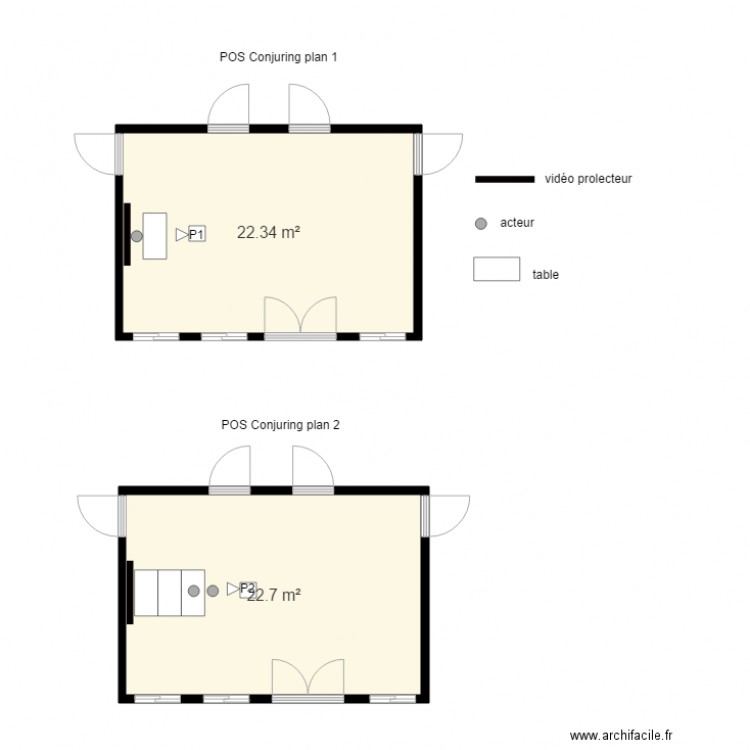 elsa 2. Plan de 2 pièces et 45 m2