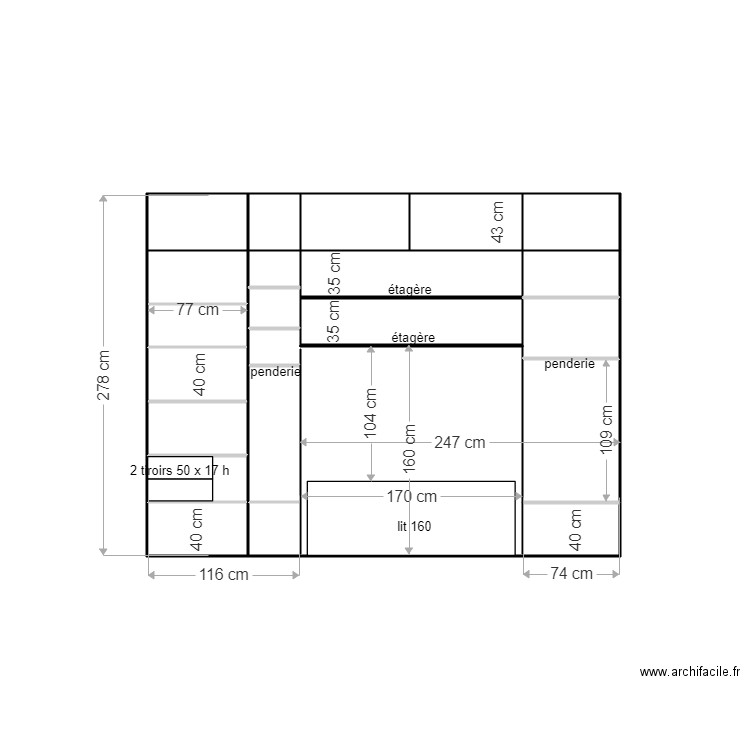 placard chambre alistair intérieur v2. Plan de 0 pièce et 0 m2