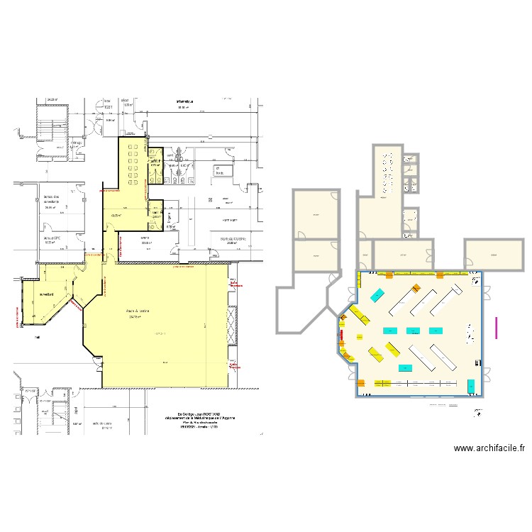 ARGONNE collège J Rostand E2. Plan de 13 pièces et 355 m2