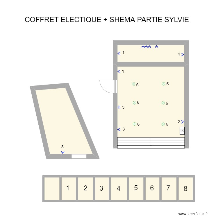 PLAN MAGASIN SYLVIE. Plan de 12 pièces et 43 m2