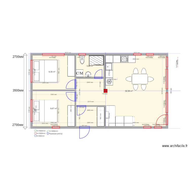 Лыжники Барн. Plan de 0 pièce et 0 m2