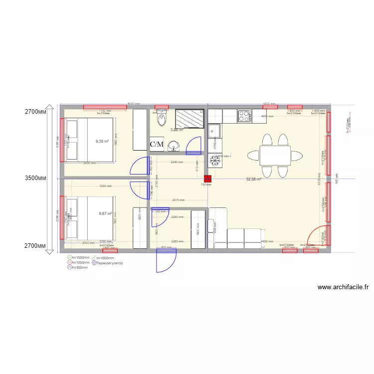 Лыжники Барн. Plan de 