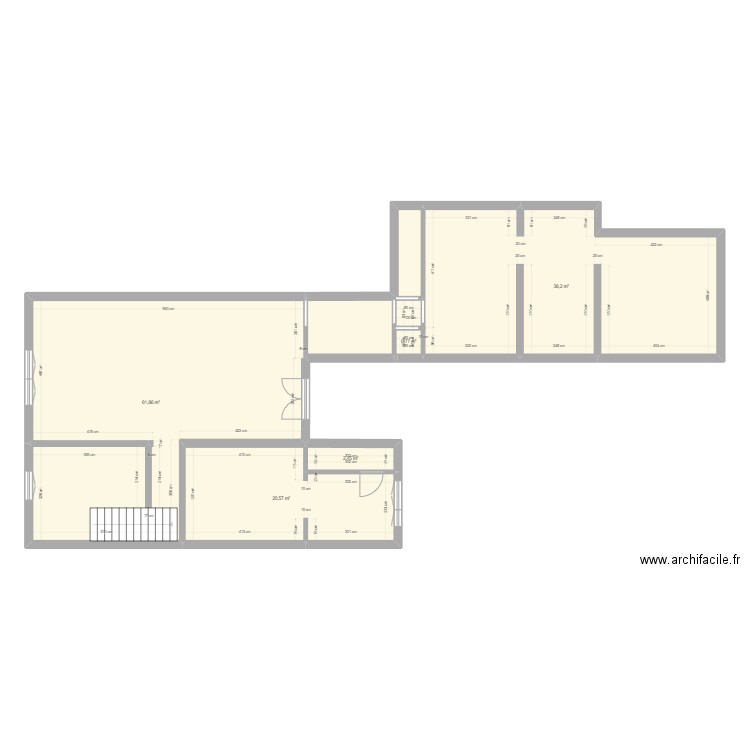 1er etage vide. Plan de 0 pièce et 0 m2