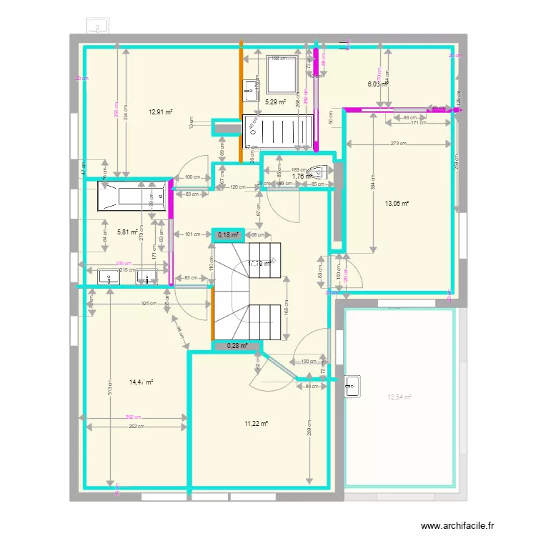 Ayes placo final -  Etage angle. Plan de 