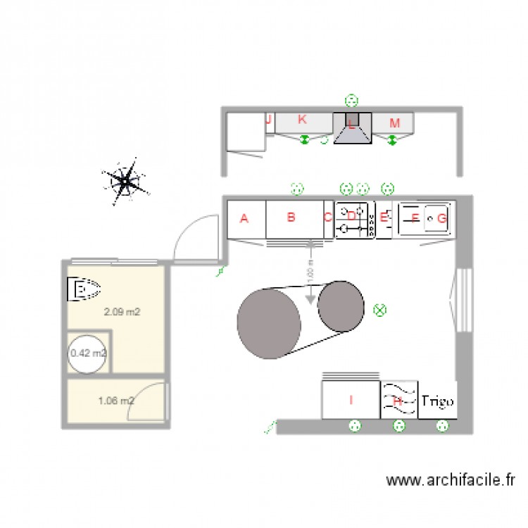 Cuisine C V9. Plan de 0 pièce et 0 m2