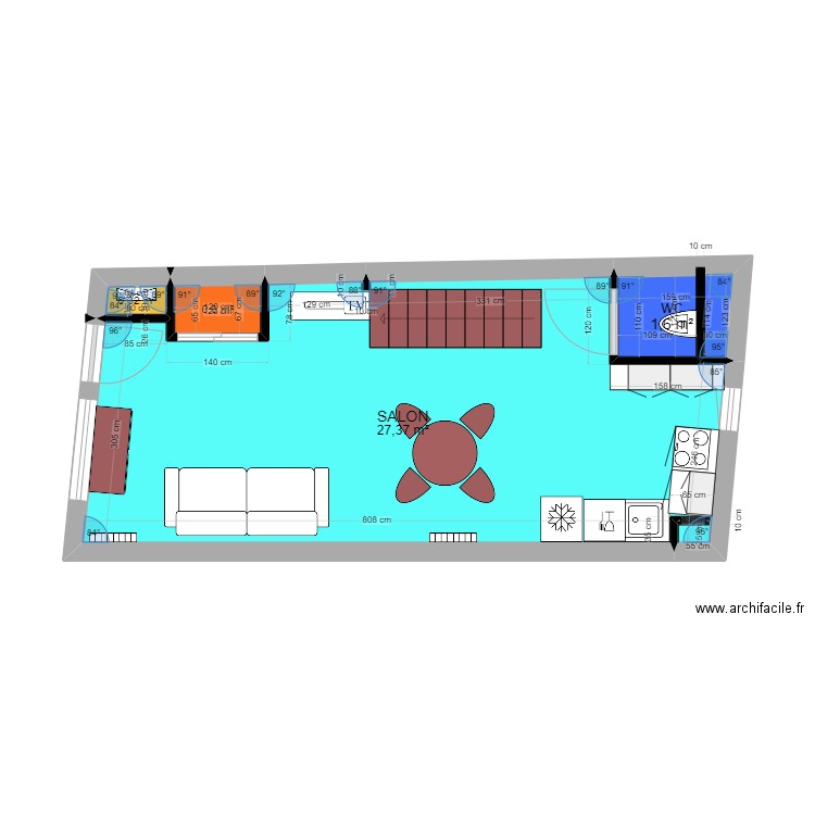 rdc duplex 3. Plan de 4 pièces et 30 m2