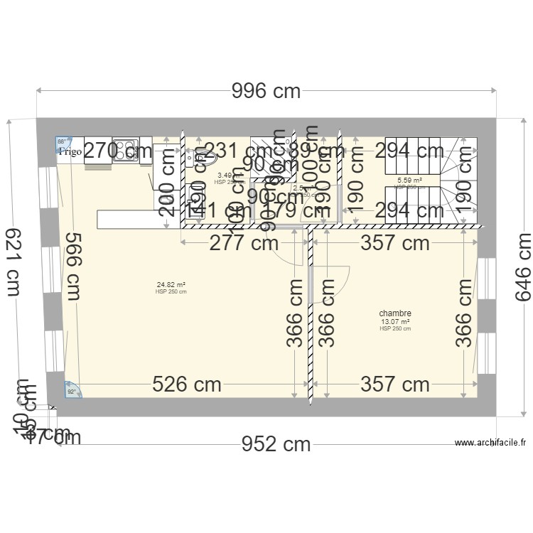 etage 2et 3 L29 vd . Plan de 5 pièces et 49 m2