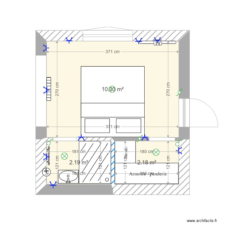 Chambre avec suite et dressing rol. Plan de 0 pièce et 0 m2