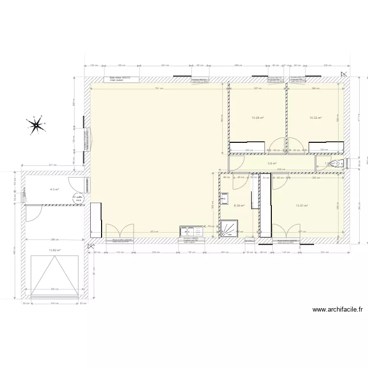 Maison sanitaires placards . Plan de 