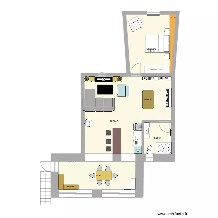 SARLIAC7. Plan de 4  et 70 m²