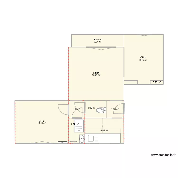 Appart VIRY-4. Plan de 10 et 47 m² Appart VIRY-4. Plan de 10 et 47 m²