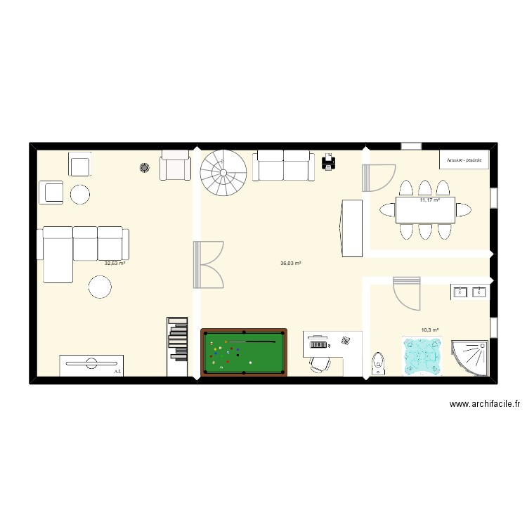 maison seule. Plan de 4 pièces et 90 m2